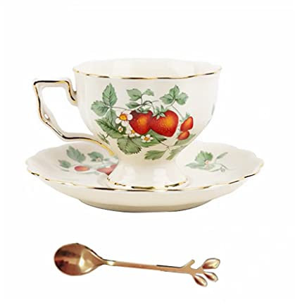 ZOGBX Taza de té, Tazas de café de Porcelana,Tazas de Café Florales,Juegos Tazas te Porcelana Inglesa,Juego de Tazas de la Tarde Vintage,Juego de Cafe Completo,Conjuntos de Taza y platillo (7.74oz)