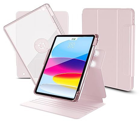 nimin iPad 9./8./7. Generation Hülle 10.2 Zoll, mit doppelmagnetisches Design, 11 verschiedenen Nutzungsmodi - 360° drehbare Lederhülle mit Stifthalter