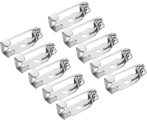 sourcing map 100 Stück Sicherheitsstangen Stifte Broschennadeln Sicherheitsnadeln Anstecknadeln zum Basteln 15mm für Ausweise Namenskarten Tags DIY Schmuck Handwerk Silber Ton