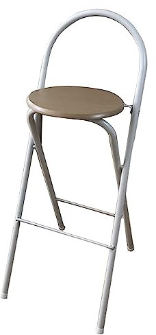Sgabello da Banco da Cucina Moderno e Pieghevole, Sedia da Bar Rotonda con Schienale, Sgabello Alto Portatile Adulti per Cucina Isola, Colazione (Naturale) (Size : 65cm(26inch))