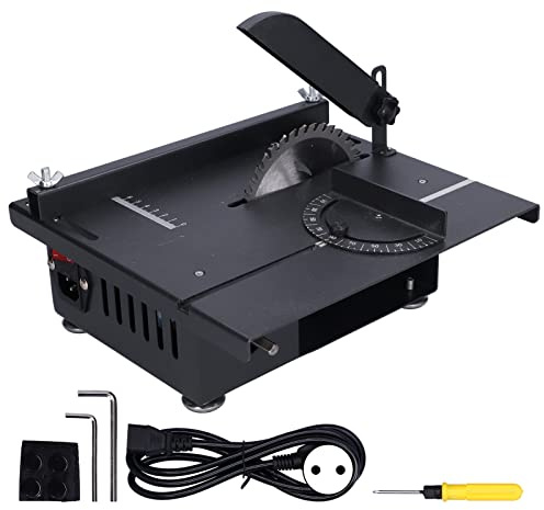 Scie à Table Mini Scie à Table Multifonctionnelle pour le Travail du Bois Mini Scie à Table Mini Scie à Table 1200W Conception à Glissière Coulissante Scies de Bureau pour (Prise