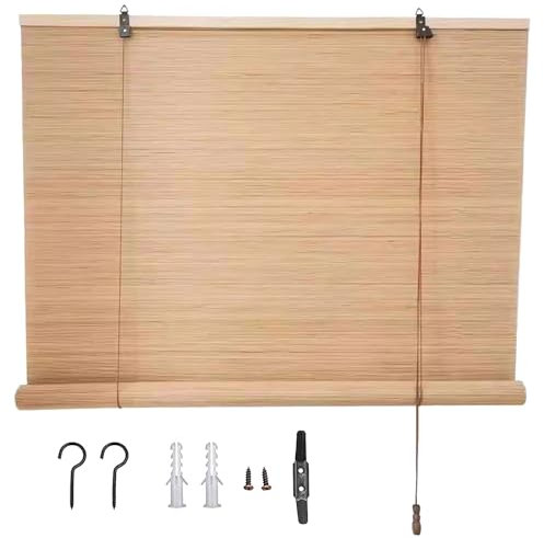 Rollo Bambus Outdoor Bambusrollo Sichtschutz Sonnenschutz Breite 50 60 70 80 90 100 110 120 130 140 150 160 170 180cm Atmungsaktives Natürliches Bambus Raffrollo Jalousine Für Terrasse Pergola Gazebo