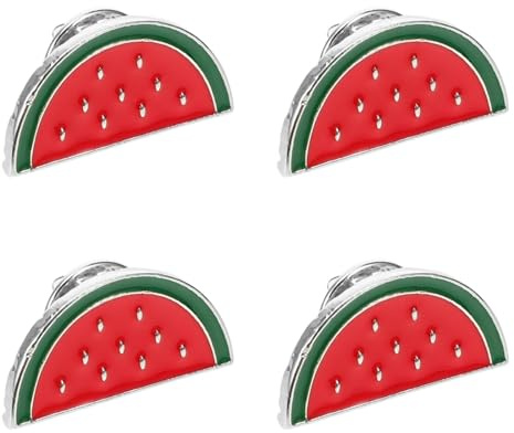 SAFIGLE 4 Stück Palästina-Wassermelonen-Emaille-Anstecknadeln Niedliche Emaille-Brosche In Fruchtform Für Geschenke Geburtstag Reverskragen Zubehör Taschen Palästina-Ständer Schmuck