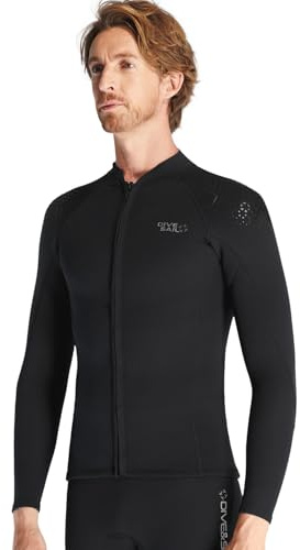Neopren Jacke Langarm für Herren und Damen 1,5 mm Neopren Oberteil warmhaltend für Wassersport Tauchen Surfen Schnorcheln