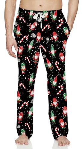 TUONROAD Pyjamasbyxor Jul Herr Byxor Herr Pyjamas Byxor Herr Casual Byxor Pyjamas Jul Bekväm och Mjuk, Jultomten1, M