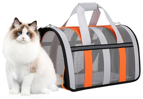 Tragbare Transportbox für Haustiere | Katzentragetasche | Faltbarer Hundetransporter | Reise-Haustiertasche, Netz-Haustier-Tragetasche, Haustier-Tragetasche für Tierarztbesuche, Haustier-Tragetasche,