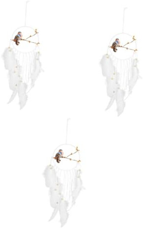 STOBAZA 3 Stück Windspiel Boho Außendekoration Vogeldekoration Amerikanisches Traum Schwarze Makramee Wandbehang Makramee Wandteppich Bohemian Auto Hängender