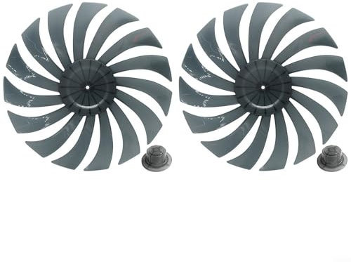 Ersatzteile für 35,6 cm Standventilatoren oder Tischventilatoren, Kunststoff-Lüfterblätter mit Mutterabdeckung (2 Stück)