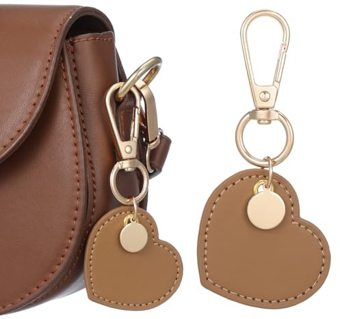 GALPADA Leder Schlüsselanhänger Herz aus PU Leder – Leichter Herz Schlüsselring mit Metallclip für Autoschlüssel Handtasche Geldbörse, Geschenk für Frauen Mädchen