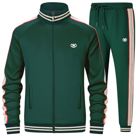 W JIANWANG Herren Trainingsanzug Jogginganzug Sportanzug Tracksuits 2 Teiliges Lässiges Athletisches Jogging