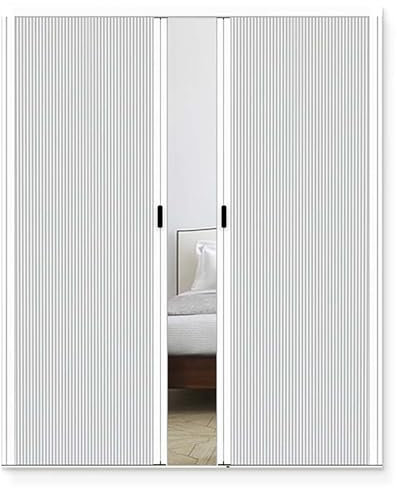 Verdunkelnde Falttür aus Stoff mit Magnetverschluss, einziehbare Falttür for Schiebetüren, Kleiderschränke, Garderoben und temporäre Türlösungen for den Türrahmen(300x200cm)