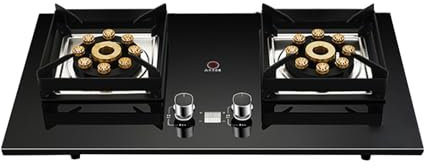 Fornello A Gas, Piano Cottura A Gas 2 Fuochi 10 cavità Fierce Fire 9kw Accensione Automatica, Fornello A Gas NG/GPL con Protezione Spegnimento Desktop E Doppio Uso Incorporato(LPG)