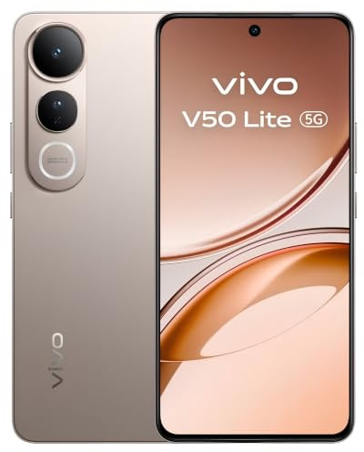 vivo V50Lite 5G,confezione con TWS3e e caricabatterie da 90W,batteria BlueVolt 6500mAh, AI Cameraphone con sensore Sony IMX882 50MP, Aura Light, 8+8GB RAM,256GB ROM,display P-OLED da120Hz,IP65, NFC