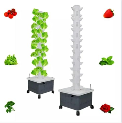 Sistema di Coltivazione idroponica, Kit di Coltura idroponica per Giardino Interno, Coltivazione in Torre idroponica a 15 Strati e 45 per Piante, Torre idroponica Verticale con Pompa ~/