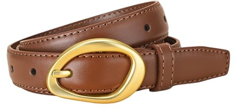 NUREINSS Cintura Donna in Vera Pelle per Jeans, Pantaloni & Abiti - 2.3cm Larghezza, Vita 63-93cm