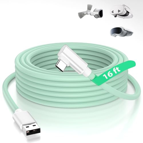 Jiunai Link Cable for Meta Quest 3S 2 Pico 4 Oculus USB 3.1 to Type C Cord Speed PC Data Transfer, VR USB A to USB C Virtual Reality Headset Cable for Apple Vision Pro 2025 Samsung Galaxy XR Steam PC