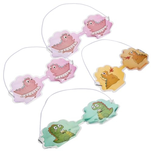 CLISPEED 4 Stück Teiliges Kleine Dinosaurier Kühlpads für Wiederverwendbare PVC Gel Augenmasken Kühlende Gel Augenkompressen zur Linderung von Müdigkeit Schwellungen und Migräne