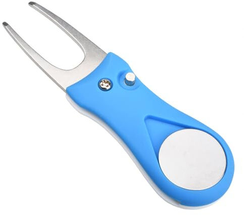QUXVUIS Golf Pitch Groove Remover Reparaturgabel Manuelle Trainingsübung Pitchfork Outdoor Wiederverwendbares Marker Reparaturwerkzeug, Blau