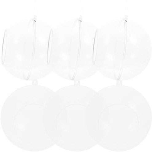 TOVINANNA 6pcs 10cm Acrylic Air Plant Holder Globe 5.5cm Opening, Succulent Vase Hanger and Decorative Succulent Display Container for Garden Table Centerpiece and Indoor Hanging Plant Pot