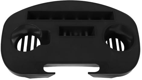 WRITWAA Bandeja Portavasos para Silla Plegable Marrón Negro con Clip Resistente Intemperie para Sillón Reclinable de Exterior y Camping Soporte para Bebidas y Teléfono en Jardín