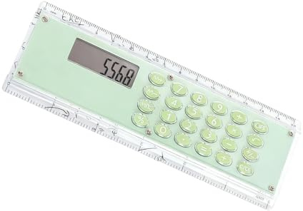 Règle multifonctionnelle double face 15 cm calculatrice intégrée 8 chiffres design léger pour étudiants professionnel cadeau de vacances règle avec mesure et calcul