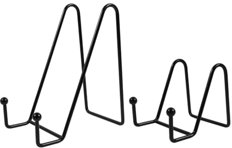 iplusmile 2 Stück Metall Fotohalter Buchständer Faltbares Präsentationsregal Rutschfestes Büro Display Schmutzabweisender Ausstellungsständer Platzsparend für Bücher und Teller