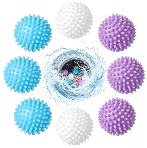 Waschbälle, 8 Stück Waschbälle, Trocknerbälle für Wäschetrockner, Trocknerbälle für Daunenjacken, Trocknerbälle, Dryer Balls, Tennisbälle Trockner