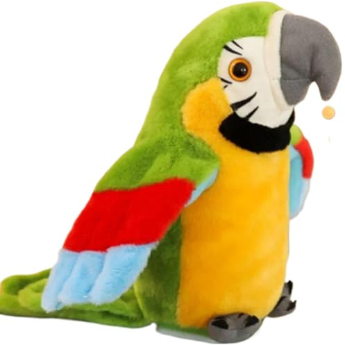 Ngbbby Pappagallo parlante, Peluche di Peluche, Animato con Registrazione Elettronica, Giocattoli interattivi di per Animali Domestici
