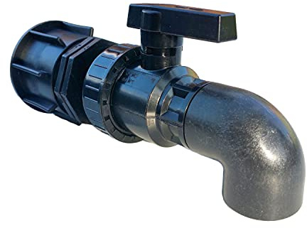 IBC Adapter DN 50 mit 1' PP Kugelhahn mit Auslaufbogen