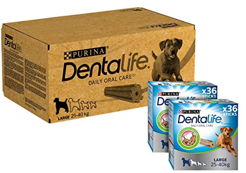 DENTALIFE Large Dog Treat Dental Chew 36 Stick, Pack of 2