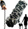 Dog lead Dog Leash Chain Metal Dog Rope Pet Collar Set Strong Heavy Duty Anti Bite 360 Hook for Medium and Large Dogs Training Walking (Silver, Large)