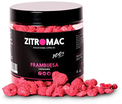 Frutos Rojos Liofilizados 100% Naturales - Fruta Deshidratada sin Azúcar Añadido - Fruta Liofilizada para Cóctel, Infusiones, Té, Repostería Creativa, Postres, Decoraciones Comestibles 60g (Frambuesa)