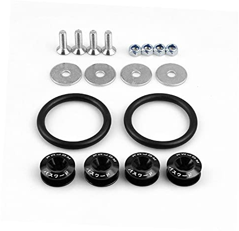 muge racing Universale Auto Anteriore Posteriore Paraurti Quick Release Fasteners Rondelle Nero Alluminio Fasteners Rondelle Bulloni Kit