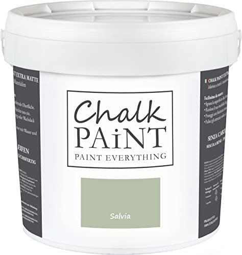 Chalk Paint Everything® Salvia Kreidefarbe Wasserbasis für Alle Oberflächen einfach zu verarbeiten ohne schlechten Geruch - Chalk Paint Extra Matt (5 Liter)