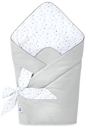 PEPI - Baby Pucksack - Baby Pucktuch 75×75 cm - Pucksack Baby Sommer - Baby Pucksack Winter - Pucksack für Neugeborene - Pucktuch Baby - Baby kleidung - Einschlagdecke - Grey Galaxy Mit Velvet
