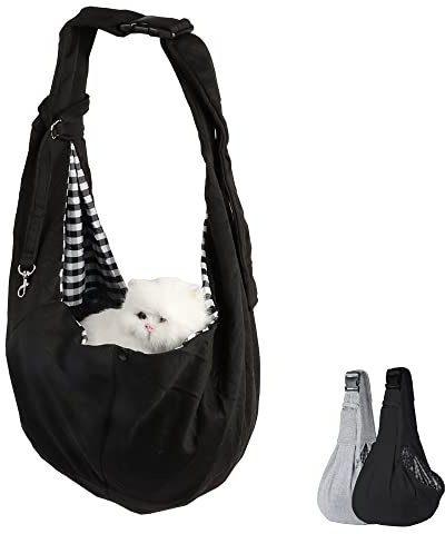 Pet Sling Carrier, Hand Free Pet Carrier, Hundetuch mit verstellbarem Schultergurt für kleine, mittelgroße Katzen und Hunde