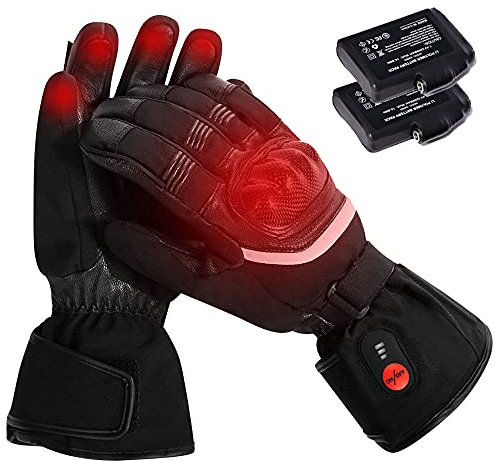 Heated Gloves for Men Women, 7.4V 2200MAH Rechargeable Battery Electric Heating Ski Gloves for Hunting Motorcycle Snowboarding Gloves,XL