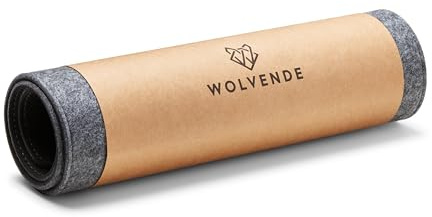 Wolvende Premium filt skrivbordsmatta | multifunktionell skrivbordsdyna för hemmakontor (mellangrå, 30 cm x 70 cm)