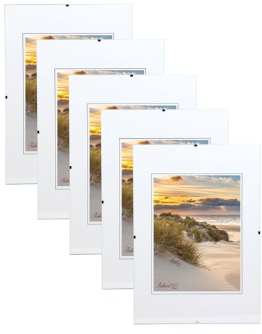 KM FOTO Set 3er 5er Rahmenlose Bildhalter Glasbildhalter Bilderrahmen Cliprahmen Klarglasrahmen Fotopräsentation: Format: 5er 20x30