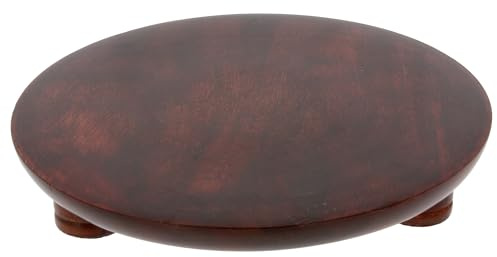 Chapati Board Wooden Rolling Board Roti Board Chakla Indian Puri Patla Polpat Round Wooden Dough Pastry Tortilla Fondant Rolling Kneading Board with Feet Foam (30cm)