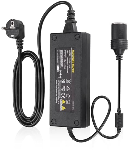 JIZZU AC-DC Convertitore Trasformatore 12V 220V Adattatore Accendisigari per Auto, Adattatore di Alimentazione per Accendisigari 180W per Aspirapolvere, Compressori, Frigoriferi per Auto