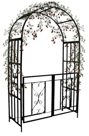 Arche à rosiers en métal, tonnelle de Jardin avec Portail pour vignes et Plantes grimpantes, Treillis d'arche Robuste pour pelouse extérieure, arrière-Cour, décoration de fête de Mariage, no