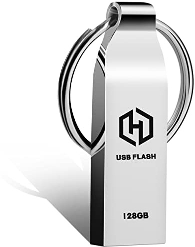 Ruoray USB-Stick 128GB Metall USB Speicherstick mit Schlüsselanhänger Wasserdicht Plug and Play für PC, Laptop, Computer