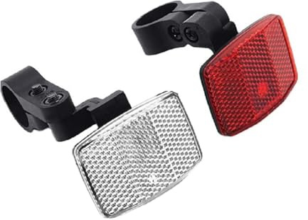 2 Pcs Front and Back Bike Reflectors Bicycle Wheel Spoke Reflectors Bracket Bike Plastic Tail Lights for Road Bike, Mountain Bike