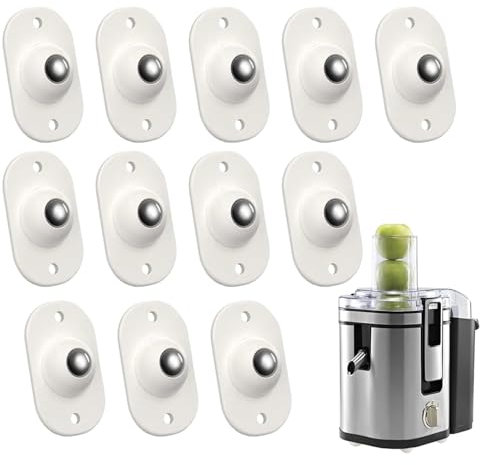 12 Pcs Appliance Wheels, Mini Castors for Kitchen Appliances, Self Adhesive Small Castors, 360 Degree Free Rotation Small Caster Wheels for Cricut Bins Storage Boxes Small Furniture Trash