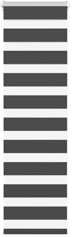 Homgoday Zebrarollo Doppelrollo Fensterrollo Sonnenschutzrollo Seitenzugrollo Zebrarollo für Fenster & Türen Wandmontage Sichtschutz Schwarz 55x100 cm Stoffbreite 50,9 cm Polyester