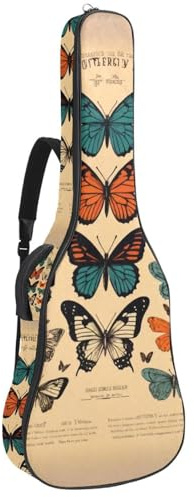 Gitarrentasche in voller Größe, wasserdichte Gitarren-Abdeckung, Tragetasche für akustische klassische E-Gitarren, Aquarell-Kamille-Blumen, Mehrfarbig 04, 42.9x16.9x4.7 in, Lässiger Tagesrucksack