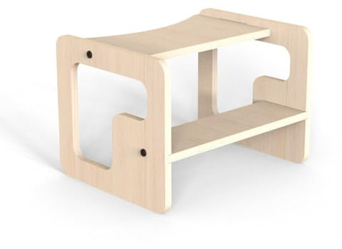Mamatoyz 07KSIB Montessori Trittstufe aus Naturholz, 2 Höhen verstellbar, WC-Hocker, Material: Birke, Farbe: Holz, einzigartig