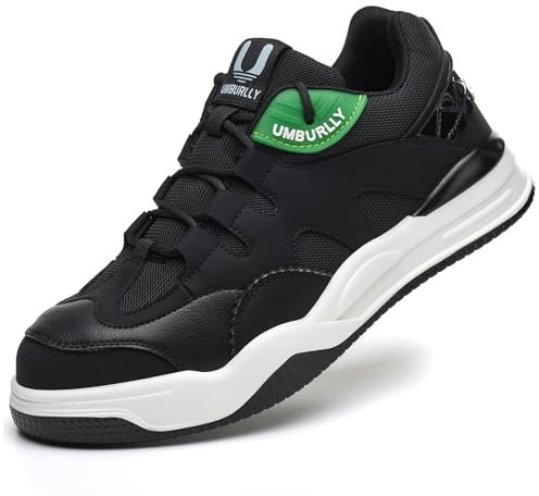 NBOFIEHY Chaussures de Sécurité Hommes Confortable Legére Chaussures de Travail avec Embout en Acier Respirante Basket de Securite Amorti, Noir, 43 EU