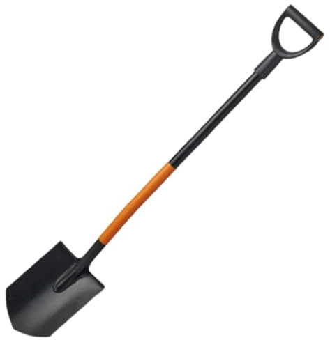 pokm toolsmarket – 120cm Spitzspaten Spaten mit Metallstiel & Anti-Rutsch-Griff – Grabspaten Gartenspaten – Für Garten, BAU & präzise Erdarbeiten, Hergestellt in EU